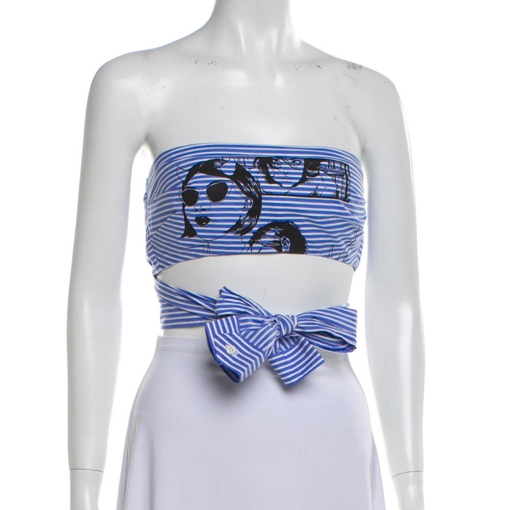 Prada printed strapless crop top NWOT